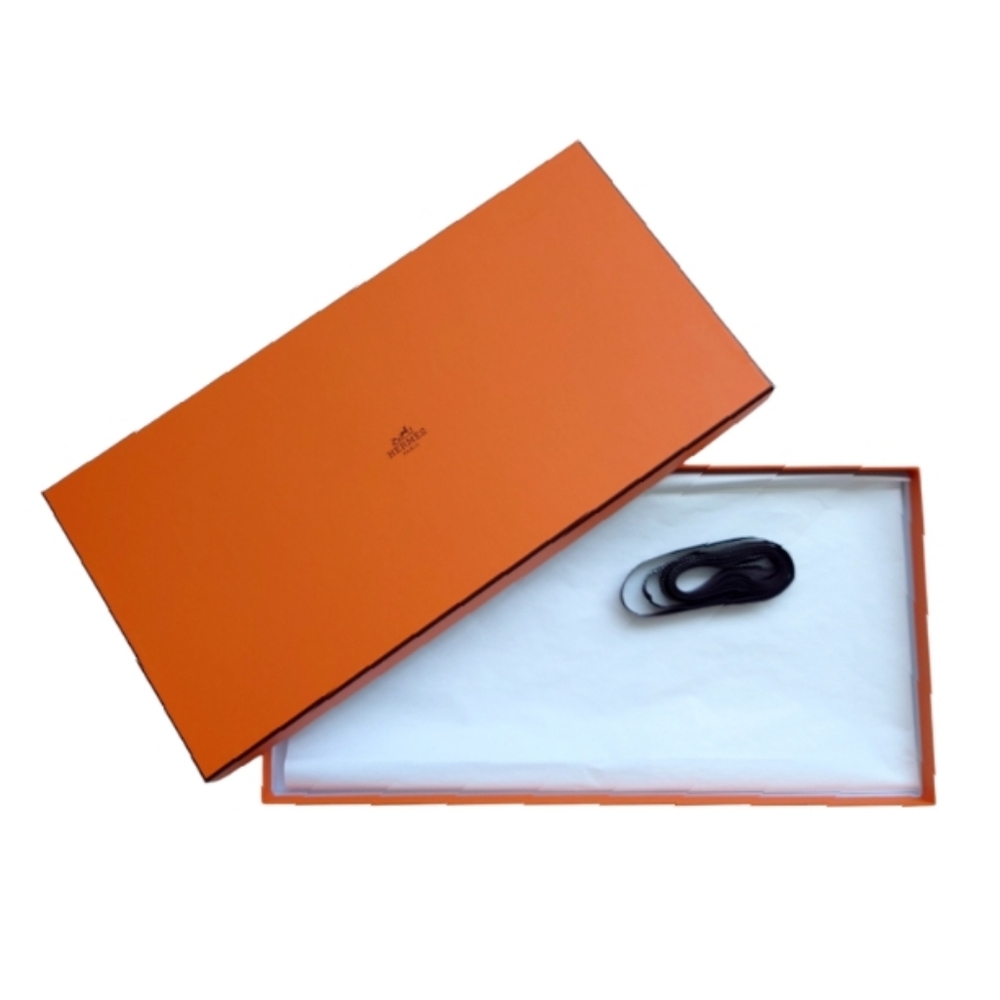 HERMES Authentic Iconic Orange Rectangle Scarf Gift Box with Ribbon New - Picture 6 of 8